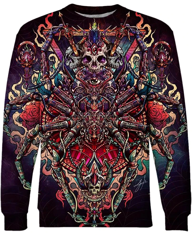 Awesome hoodie 3d all print Spider Skull for Men and Women, T-Shirt, Zip Hoodies, Sweatshirt NQ264