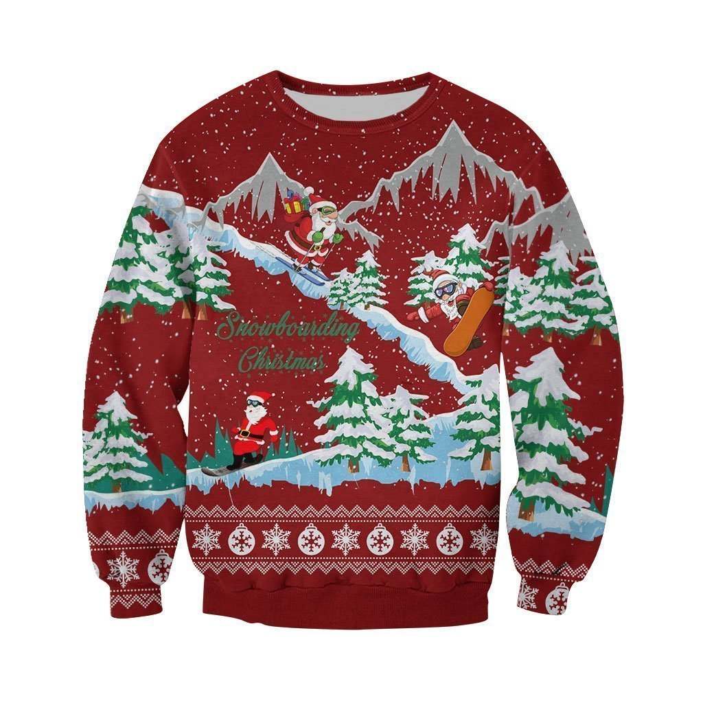 3D All Over Printed Snowboarding Christmas