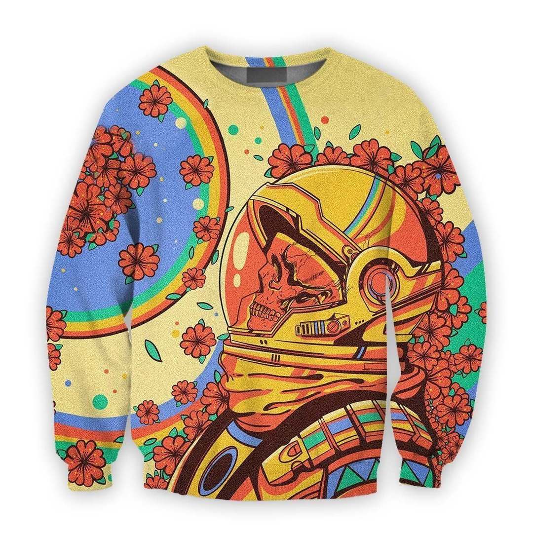3D all over print astronaut in flower background