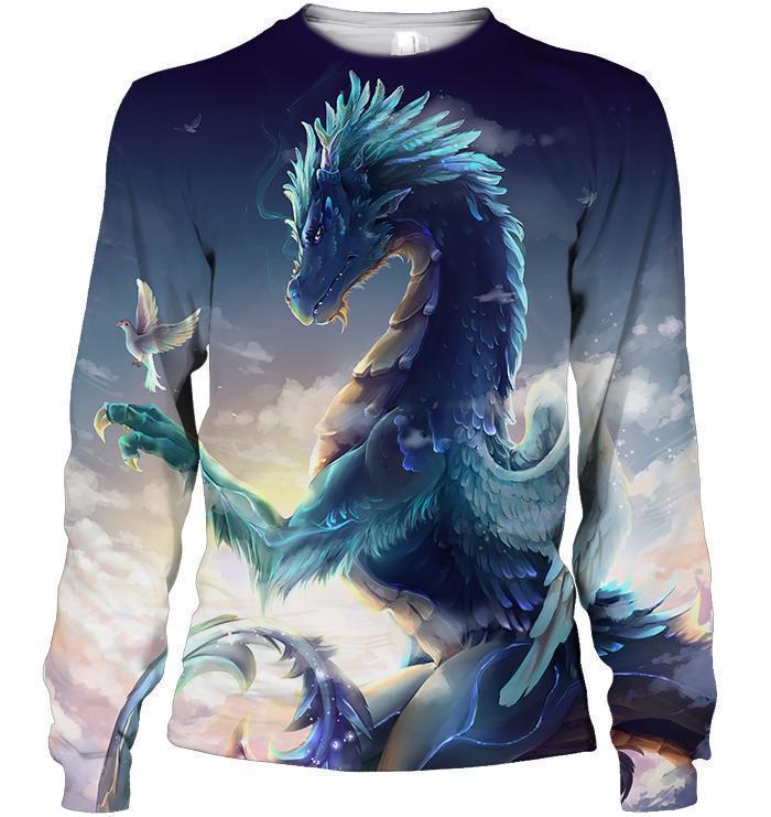 All Over Print Ice Crystal Dragon Shirts