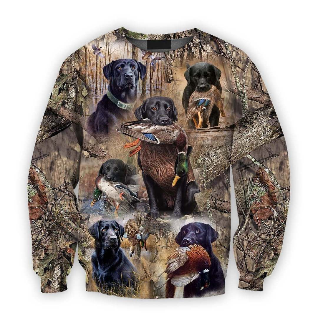 3D All Over Printed Labrador Retriever Hunting Dog Camo Shirts