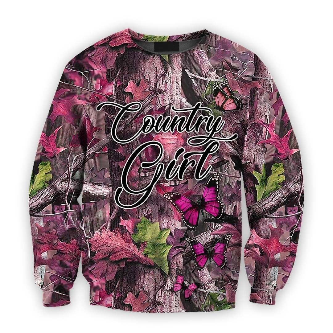 All Over Printed Camo Butterflies Hoodie