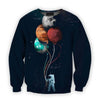 3D all over print astronaut with four planets