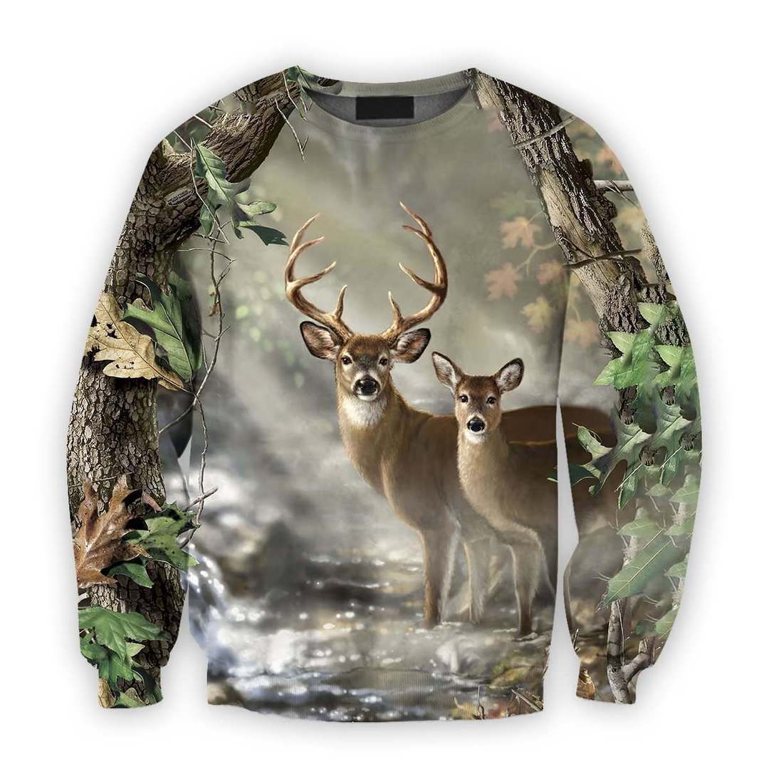 3D All Over Printed Deer Hunting Camo Clothes