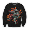 3D all over print astronaut plays guitar