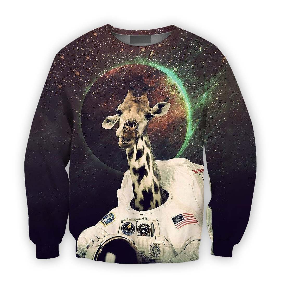 3D all over print astronaut giraffe in space