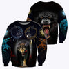 3D All Over Print Love Wolf for Men and Women, T-Shirt, Zip Hoodies, Sweatshirt HBC0068