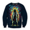 3D all over print black astronaut in the space