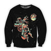 3D all over print astronaut playing musical instruments outer Space