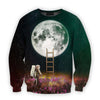 3D all over print girl growing flower on the moon