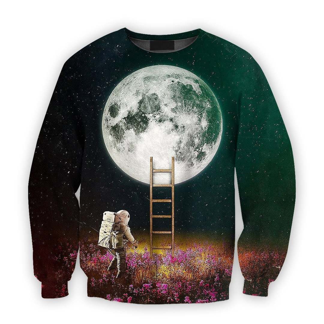 3D all over print girl growing flower on the moon