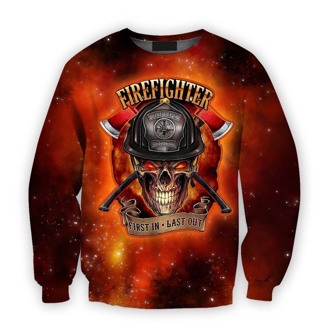 3D all over print firefighter hoodie