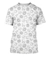 3D All Over Printing White Mushroom Shirt