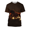 All Over Print Eyes Night Horse Sky Field Fire