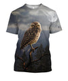 3D All Over Print Owl Drinking Coffee Shirts