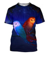 3D All Over Print Couple Owl Shirts