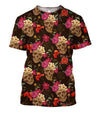 3D All Over Print Skull Rose Flower Shirts