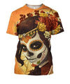 3D All Over Sugar Beautiful Skull Hoodie