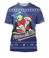 3D All Over Print Blue Santa Shirts