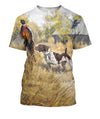 3D All Over Print 3 Hunting Dog Pheasant Hoodie