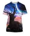 3D All Over Printing Deer And Moon Shirts