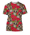 3D All Over Print Roses And Skulls Shirts