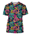 3D All Over Print Colorful Skull Shirts