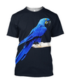 3D All Over Print Blue Parot Hoodie