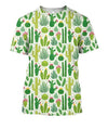 3D All Over Printing Green Cacti And Flower Hoodie