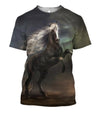 3D All Over Print Black Horse In The Dark Shirts
