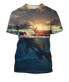 3D All Over Printing Creative Water Boats Fishing Shirt