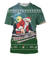 3D All Over Print Green Santa DJ Shirts