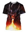 3D All Over Print Dragon With Fire Shirts