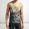 3D All Over Printing White Dragon Shirts