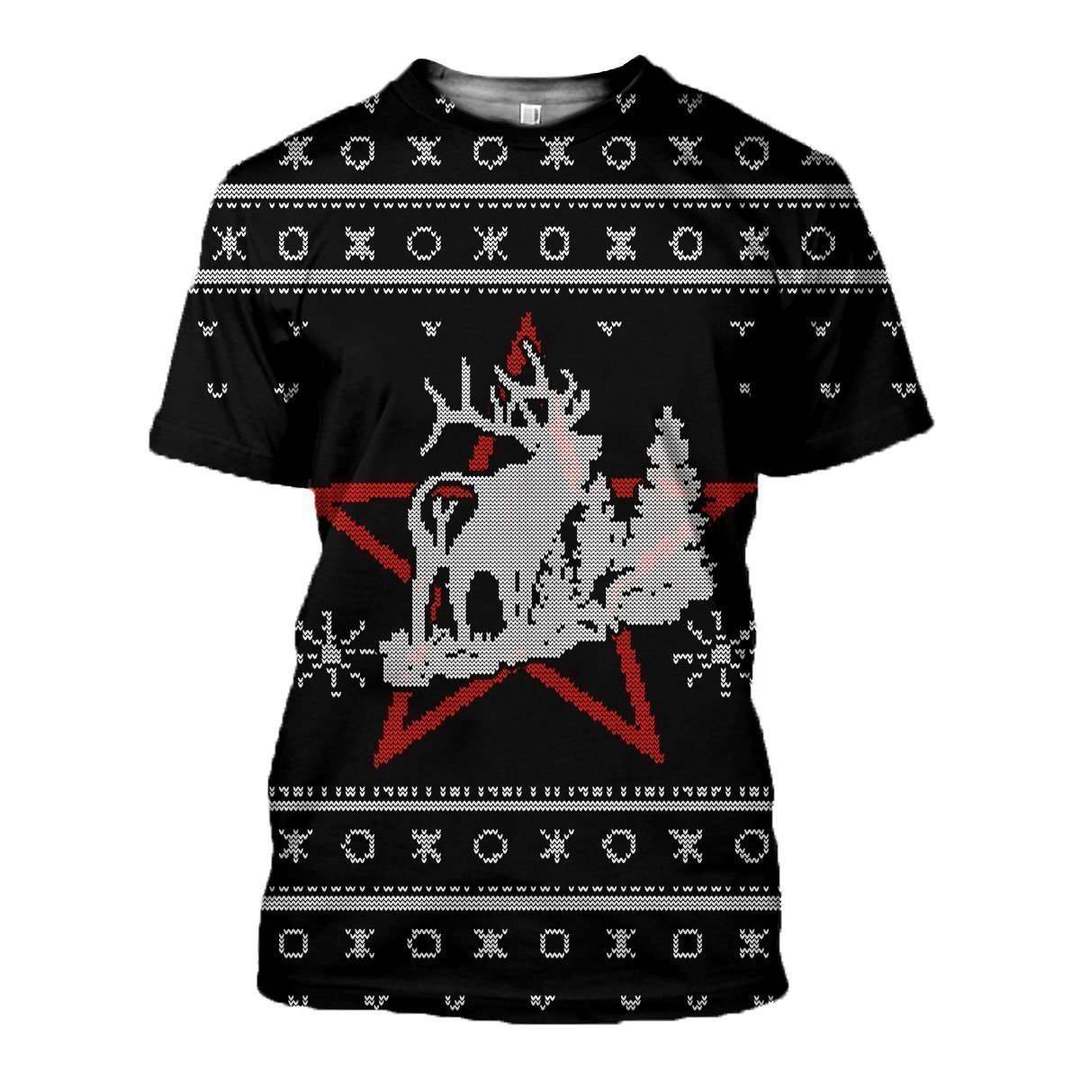 3D All Over Printed Deer Christmas Shirts