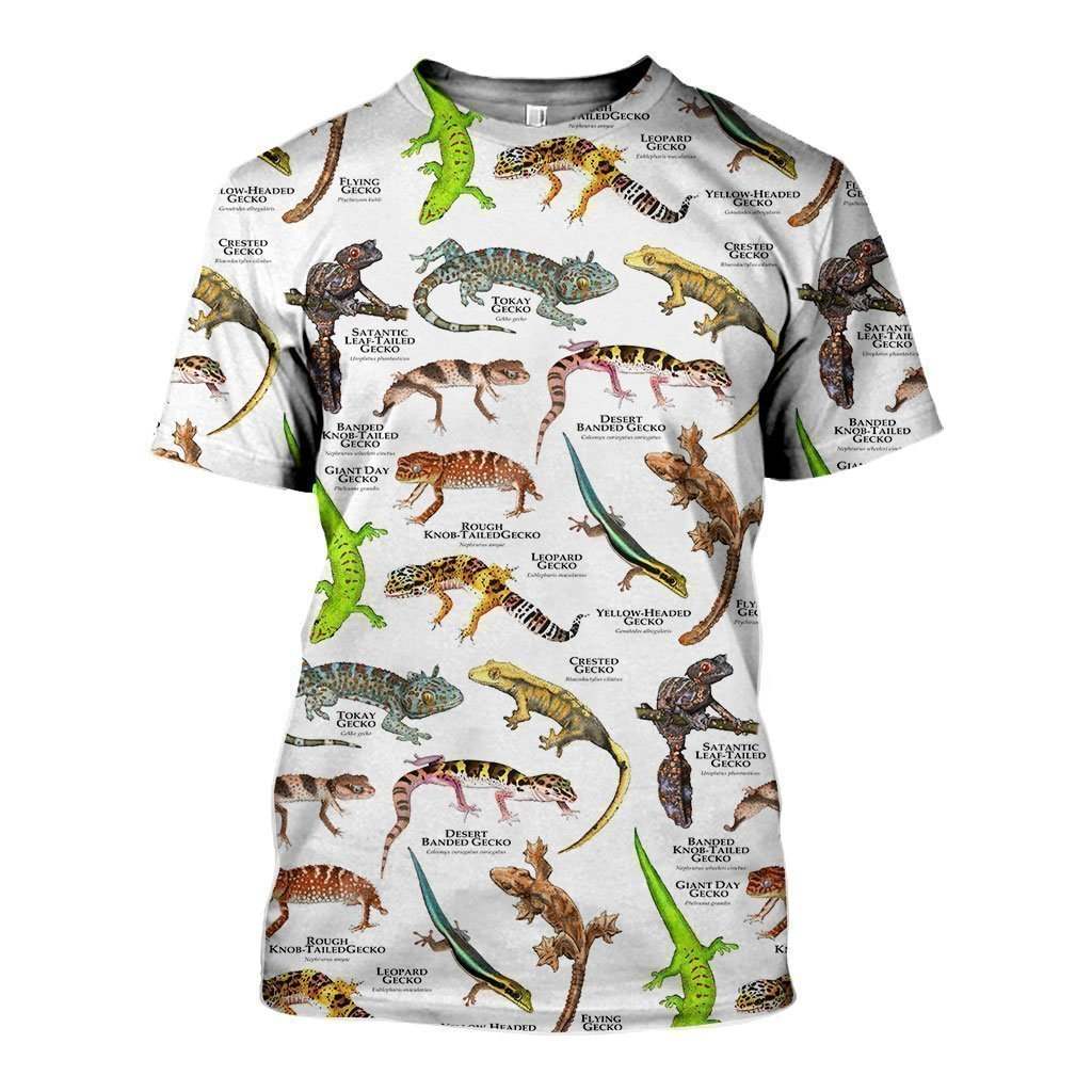3D All Over Printed Geckos of the World Shirts And Shorts