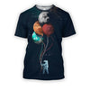 3D all over print astronaut with four planets