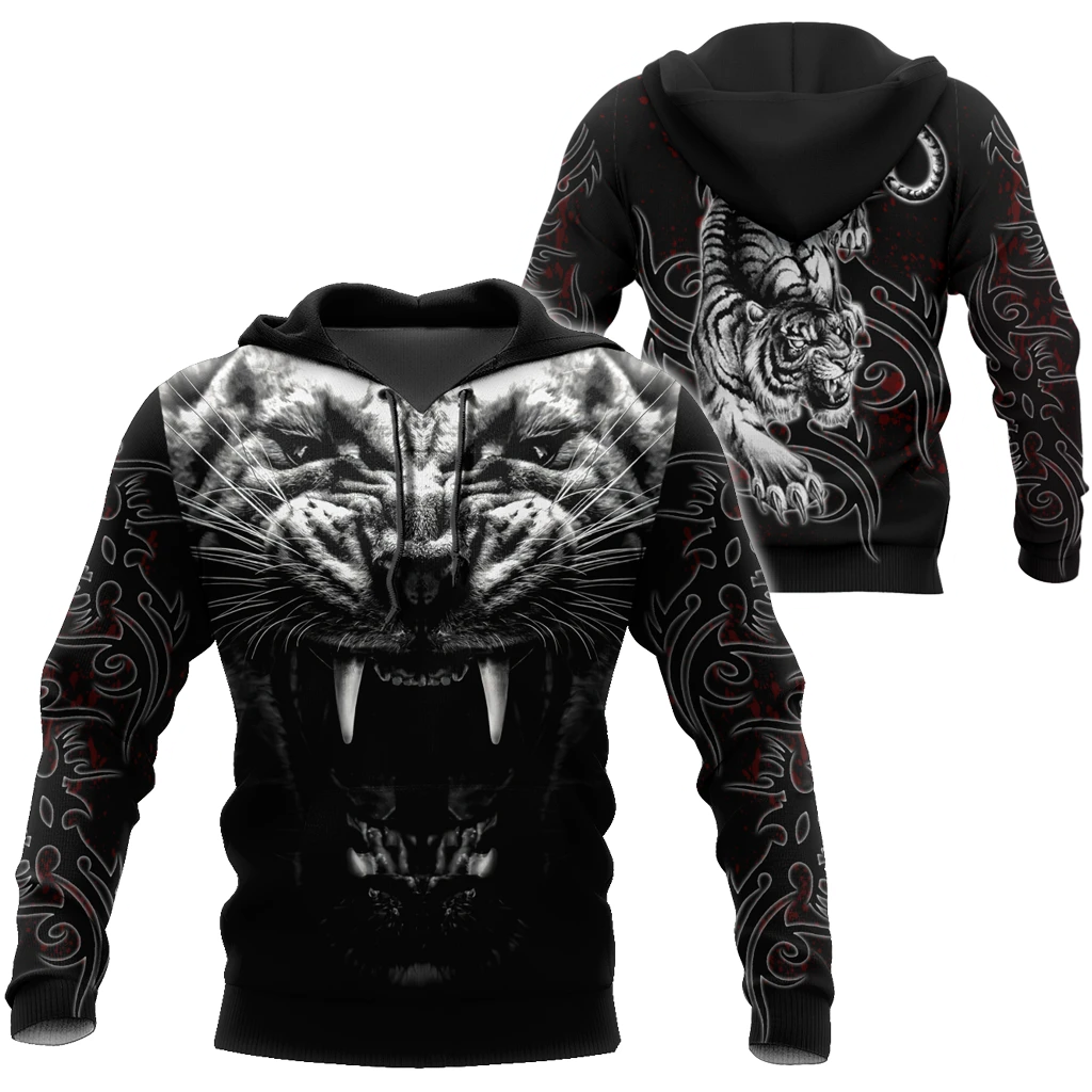 Awesome hoodie 3d all print Tattoo White Tiger for Men and Women, T-Shirt, Zip Hoodies, Sweatshirt NQ424