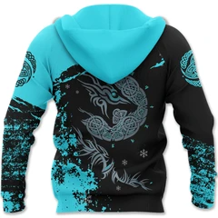 Awesome hoodie 3d all print Triskele Tyr's Fenrir, Blue Hoodie for Men and Women, T-shirt, Zip Hoodies, Sweatshirt NQ253