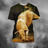 3D All Over Print Bull White Crazy Bull