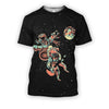 3D all over print astronaut playing musical instruments outer Space