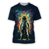 3D all over print black astronaut in the space