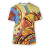 3D all over print astronaut in flower background