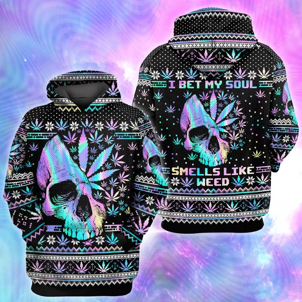 Awesome hoodie 3d all print UGLY SWEATER SKULL WEED for Men and Women, T-Shirt, Zip Hoodies, Sweatshirt NQ273