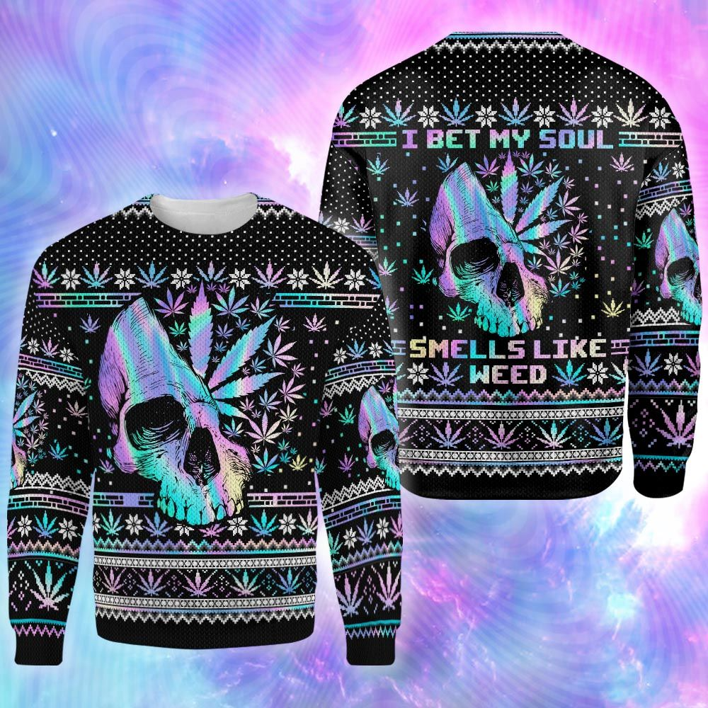 Awesome hoodie 3d all print UGLY SWEATER SKULL WEED for Men and Women, T-Shirt, Zip Hoodies, Sweatshirt NQ273
