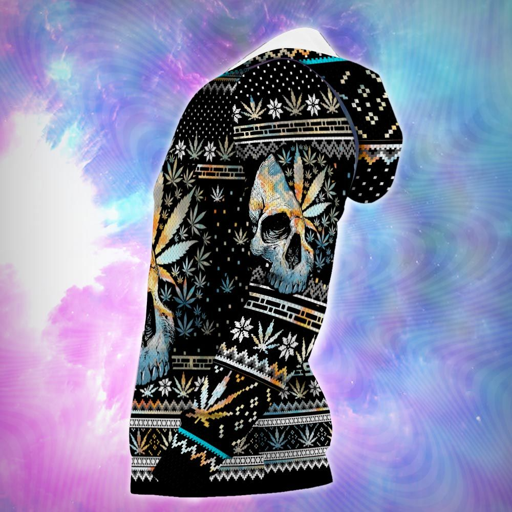 Awesome hoodie 3d all print UGLY SWEATER SKULL WEED for Men and Women, T-Shirt, Zip Hoodies, Sweatshirt NQ274