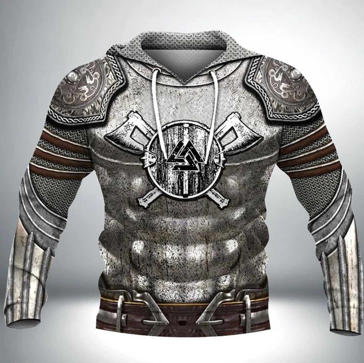 Awesome hoodie- VIKING ARMOR VALKNUT SYMBOL HOODIE- 3D All Over Print for Men and Women TH004