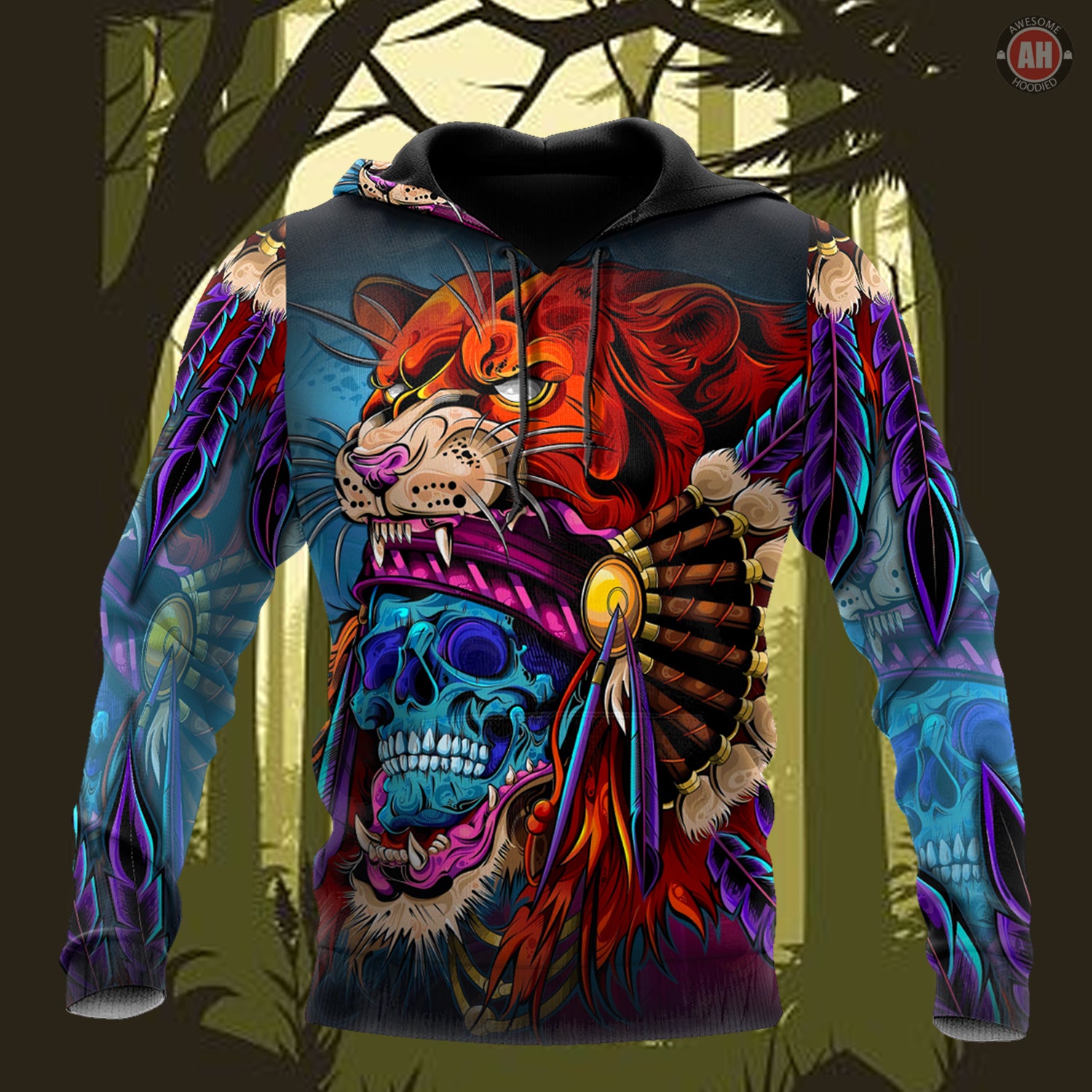 3D All Over Print Lion Skull for Men and Women, T-Shirt, Zip Hoodies, Sweatshirt HBC0028