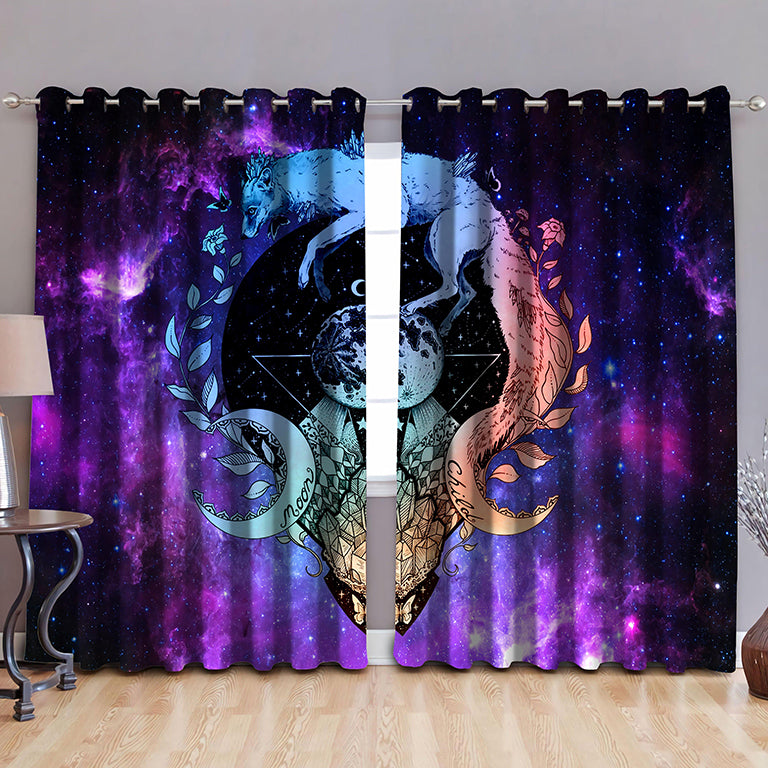 Awesome hoodie - Wolf from the moon blackout thermal 3D Grommet Window Curtains THC025