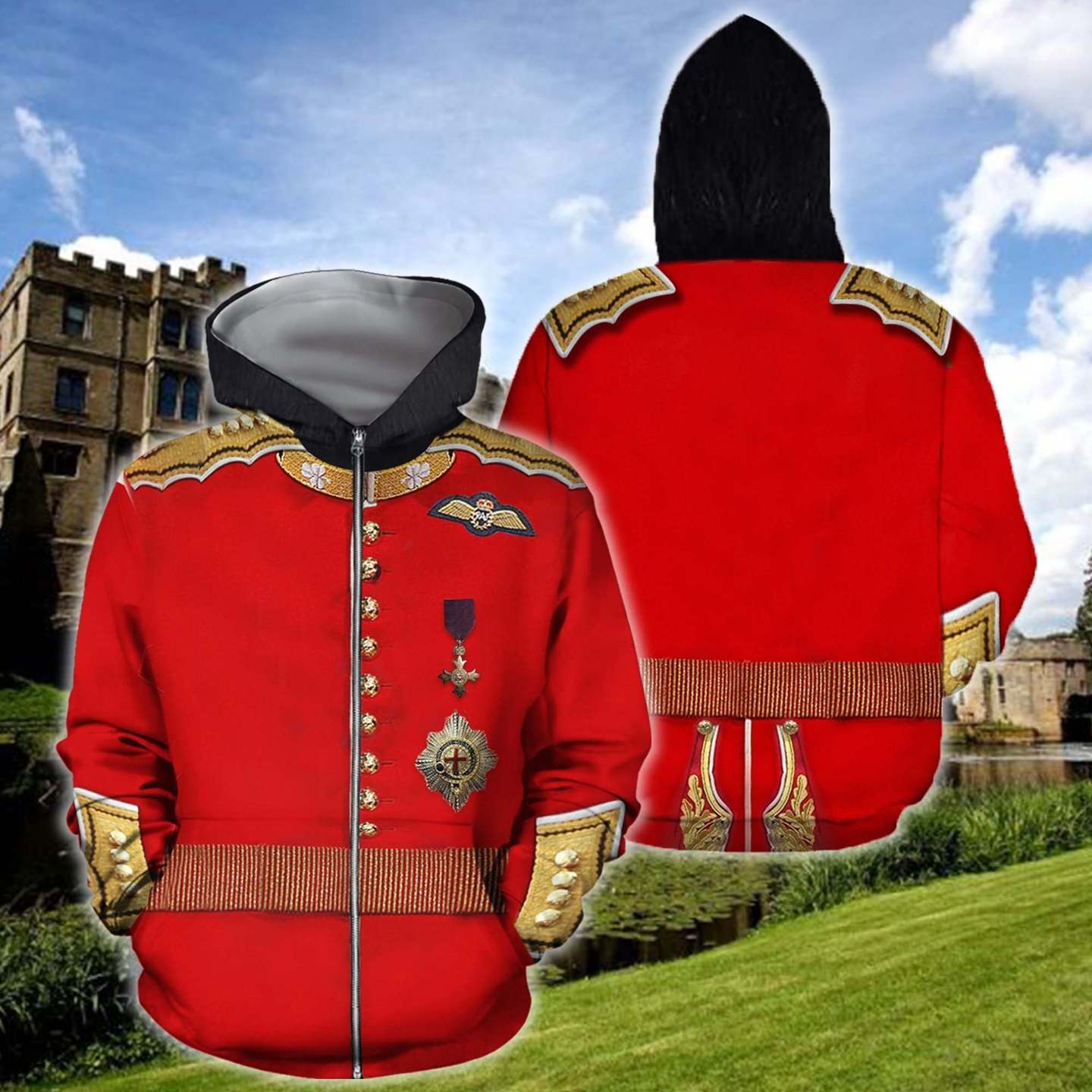 3D All Over Print Royal Hoodie